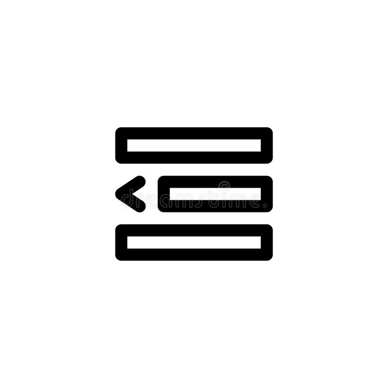 Decrease Indent User Interface Outline Icon Logo Vector Illustration. Decrease icon logo vectors