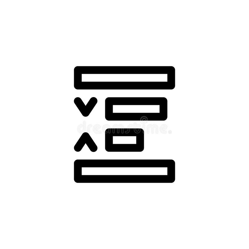 Decrease Paragraph Spacing User Interface Outline Icon Logo Vector Illustration. Decrease icon logo vectors