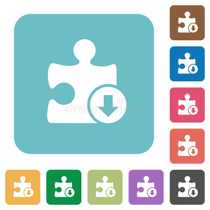 Decrease plugin priority white flat icons on color rounded square backgrounds. Flat decrease vectors