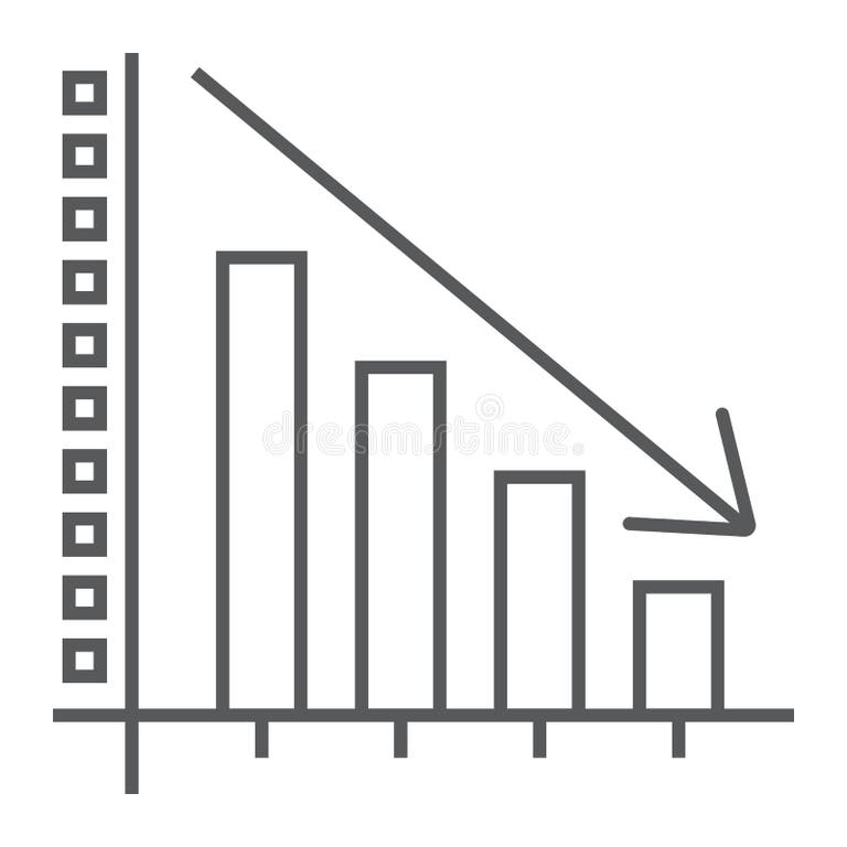 Decrease Thin Line Icon, Reduction and Analytics Stock Vector ...