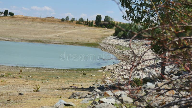 Decrease in water levels due to global warming, global warming and drought. Decrease background video