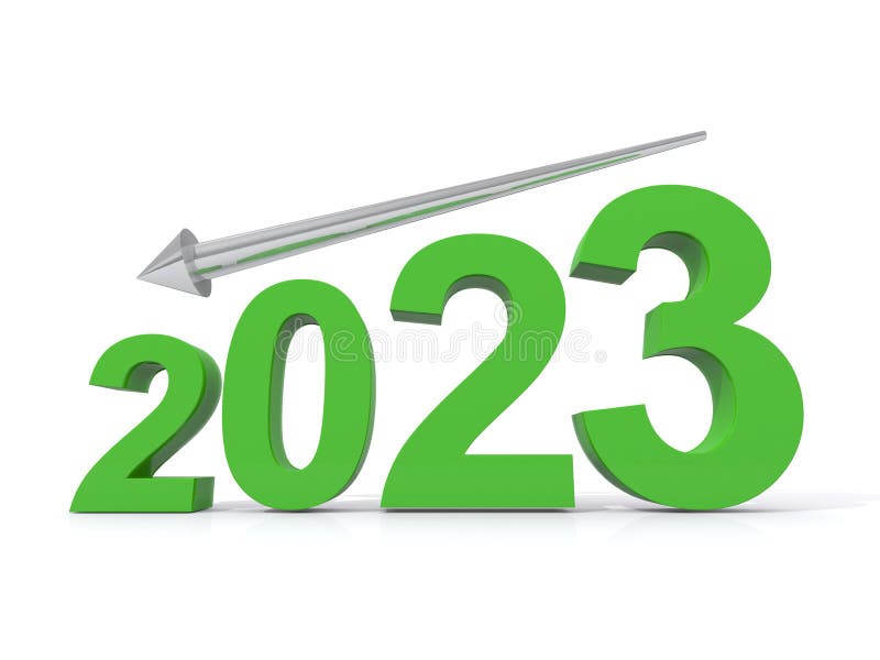 Decrease year 2023 on white background. Increase decrease graph illustrations