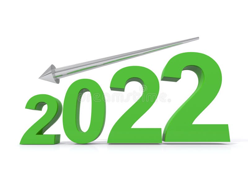 Decrease year 2022 on white background. Increase decrease graph illustrations