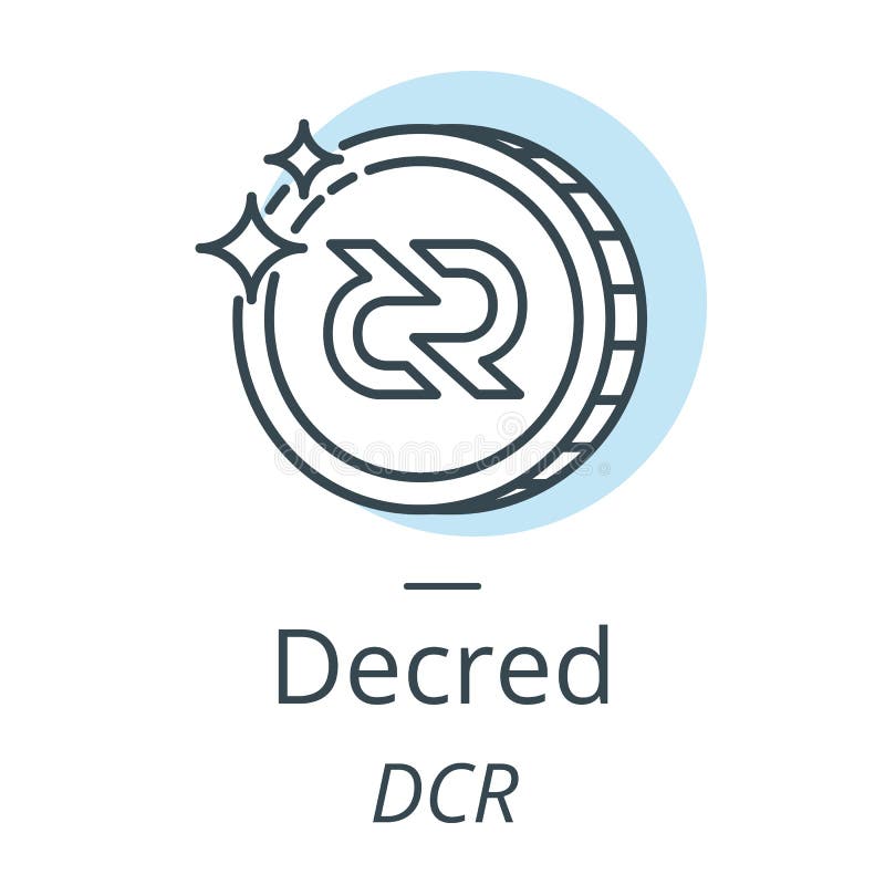 Decred cryptocurrency硬币线，真正货币象 库存例证