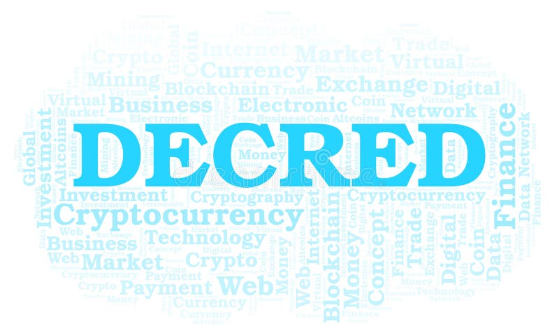 Decred cryptocurrency硬币词云彩 皇族释放例证