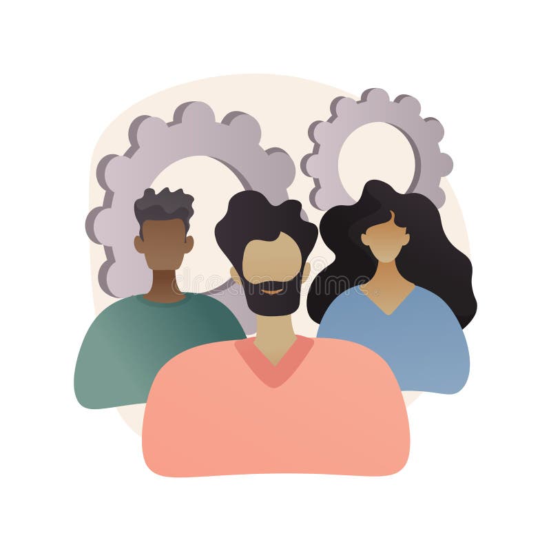 Dedicated team abstract concept vector illustration. stock illustration