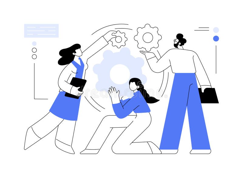 Dedicated team abstract concept vector illustration. royalty free illustration