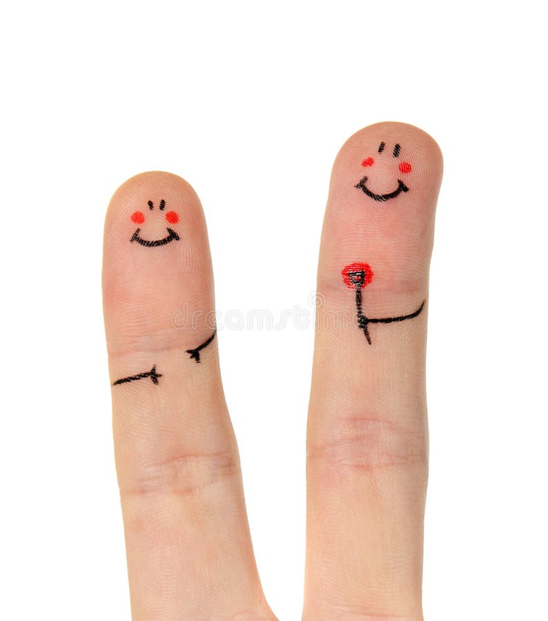 Happy finger on white background. Happy finger on white background