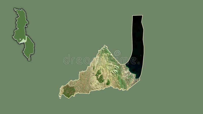 Dedza, Malawi, extruded and isolated. Satellite royalty free illustration