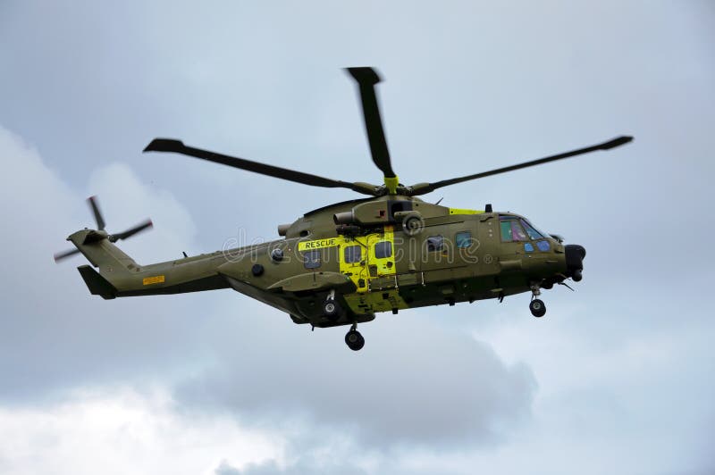 Deense Helikopter m-504 van de Redding stock afbeelding Deense Helikopter m-504 van de Redding stock afbeelding
