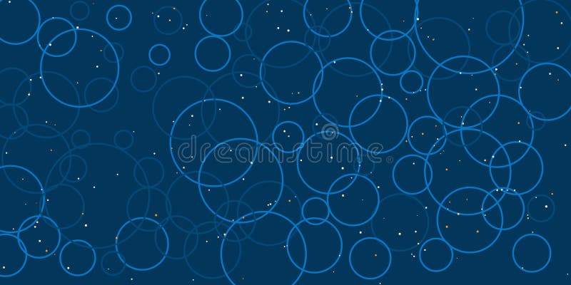 A deep blue background features overlapping light blue circles, forming a dynamic and modern abstract pattern. royalty free illustration
