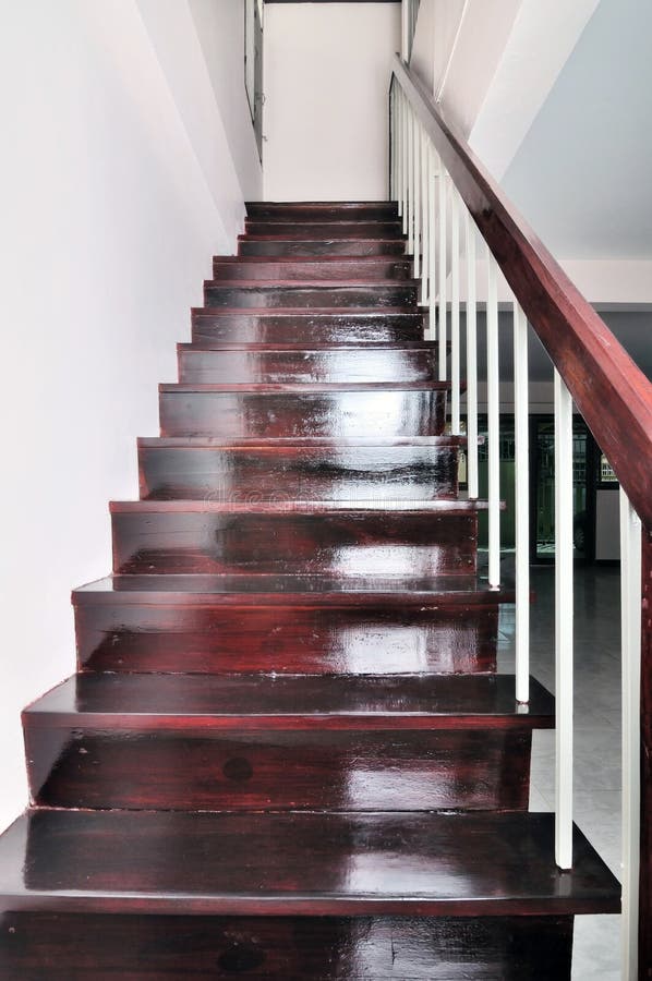 Deep Brown Hardwood Staircase Stock Photo Image of style, residence