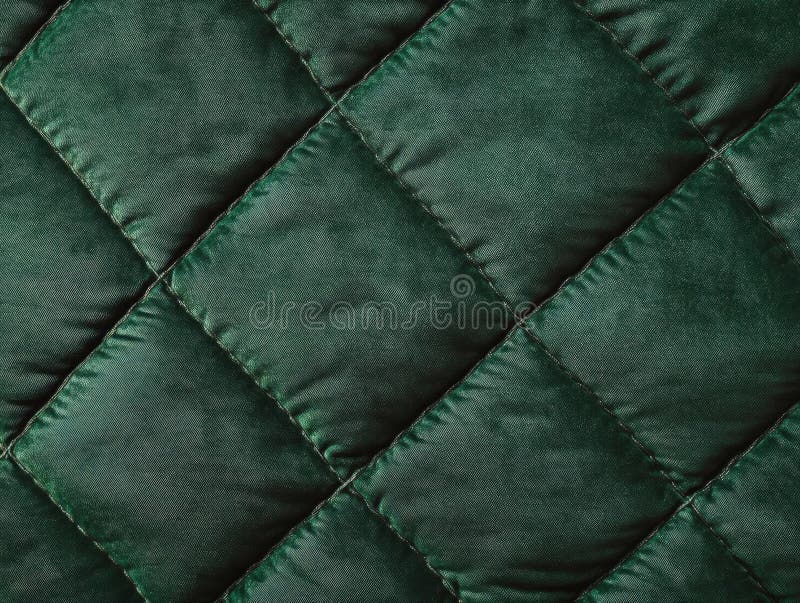 Deep Emerald Quilted Fabric, Texture, Design, and the Allure of Rich Green Hues in Textile Crafts. Exploring the Vi royalty free stock photo
