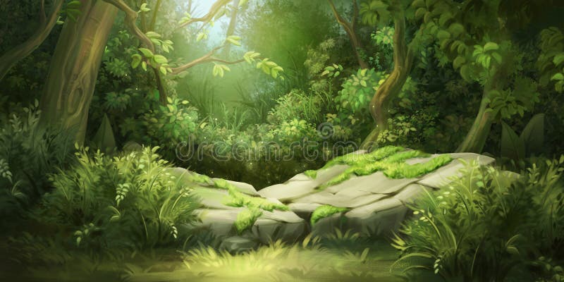 Deep Forest. Fantasy Backdrop. Concept Art Stock Illustration -  Illustration of grass, fantasy: 178278829