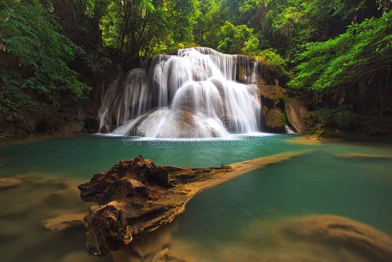 Deep forest Waterfall in Kanchanaburi, Thailand