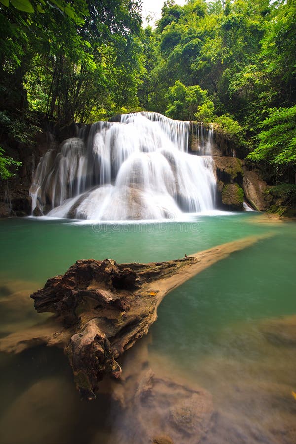 Deep forest Waterfall in Kanchanaburi, Thailand