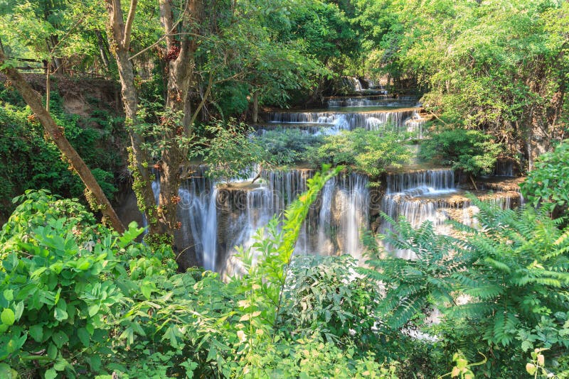 Deep forest Waterfall in Kanchanaburi, Thailand