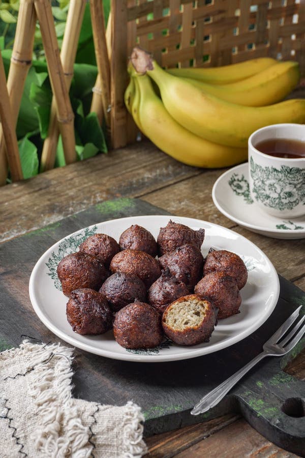 Deep Fried Banana Balls or Malay As Cekodok Pisang Stock Image Image