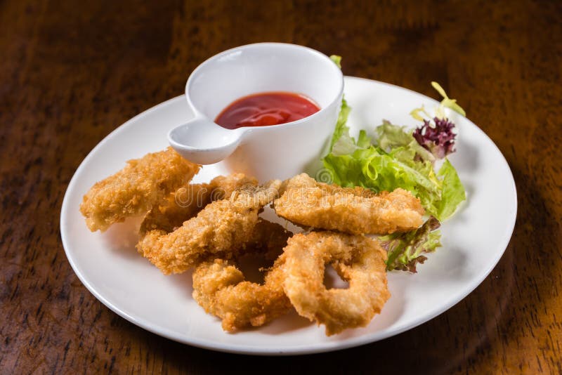 Deep Fried Calamari Rings stock photo. Image of fried 67333328