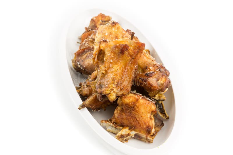 Deep Fried Chicken Season with Rock Salt Stock Image Image of food
