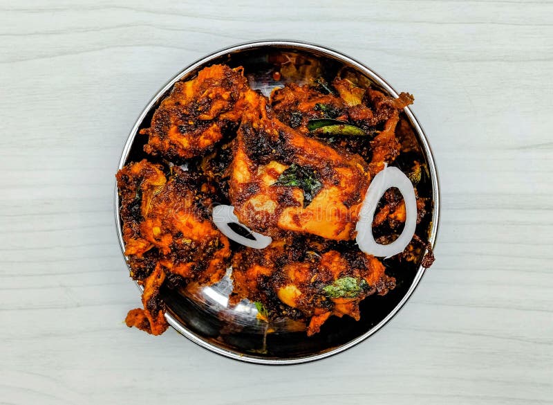 Deepfried Chicken Varuval in a Bowl Top View on Grey Background Stock Photo Image of starter