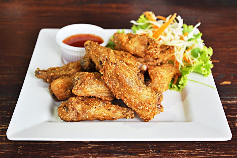 Deep fried chicken wings stock photo