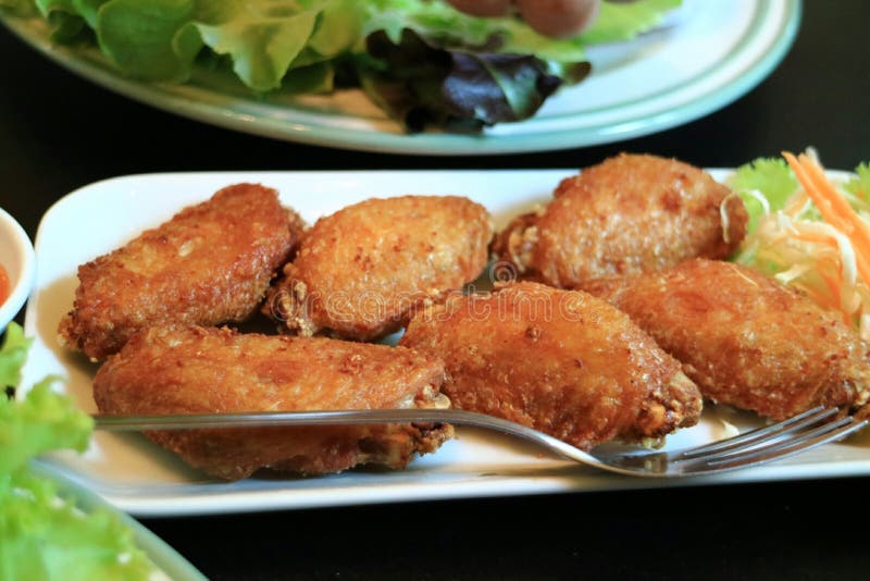 Deep Fried Chicken Wings with Fish Sauce Stock Photo Image of wings