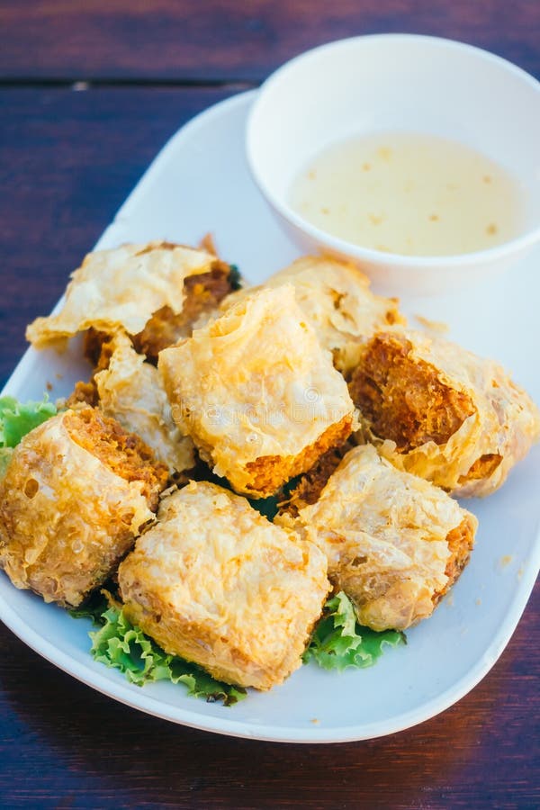 Deep fried crab roll stock image. Image of thai, rolls 108237979