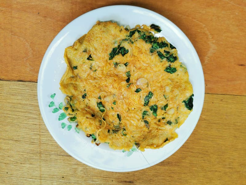 Deep Fried Egg with Vegetable, Thai Recipe Stock Image Image of