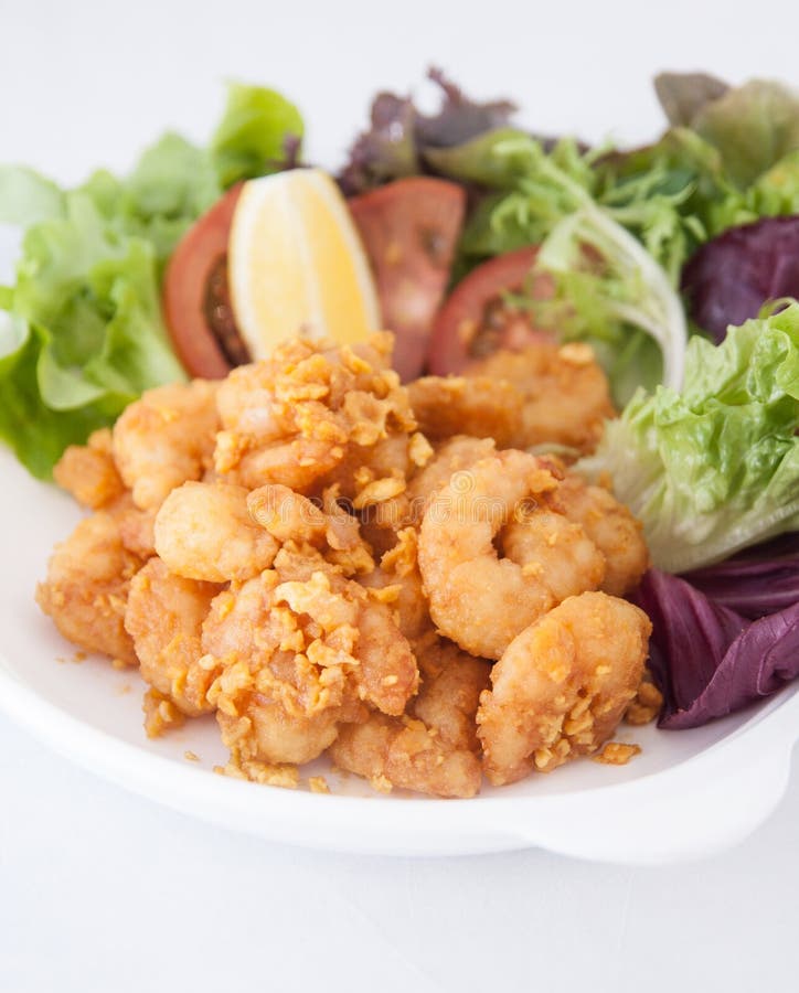 Deep Fried Prawns With Garlic And Pepper Stock Photo Image of chilli