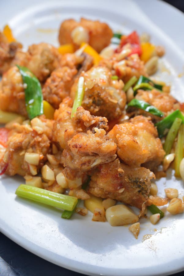 Deep Fried Grouper Fish Fillet Stock Photo Image of bean, pieces
