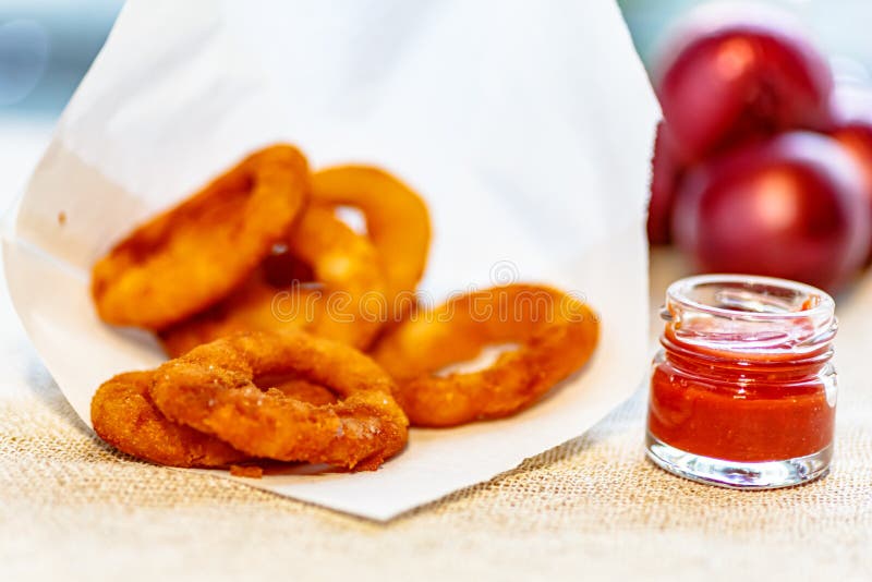 Deepfried Onion Rings in Breadcrumbs Stock Image Image of fast