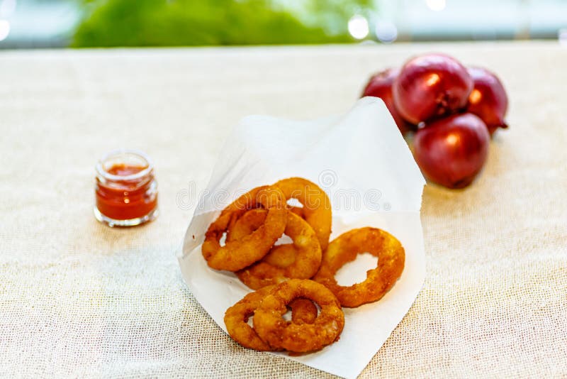 Deepfried Onion Rings in Breadcrumbs Stock Image Image of crunchy