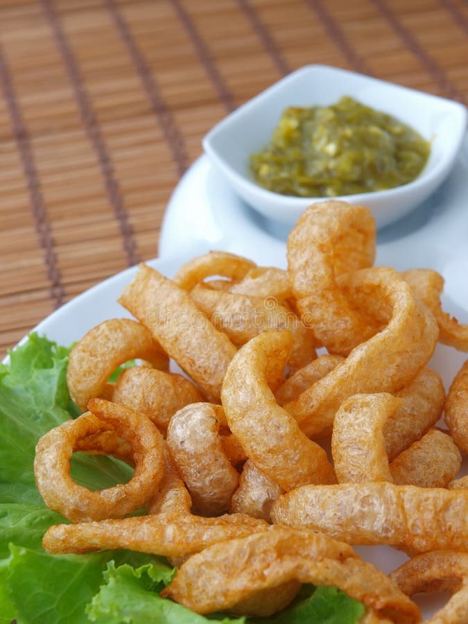 Deep fried pork skin stock image. Image of cholesterol 20567105