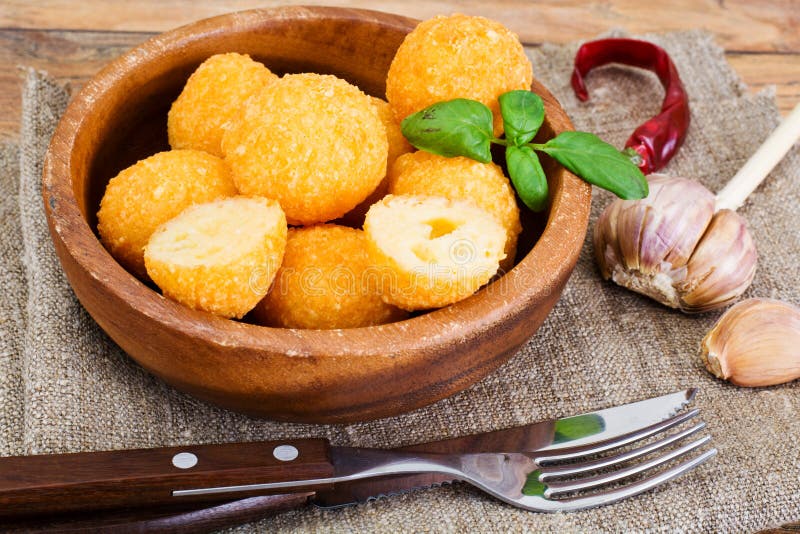 Deep Fried Potato, Cheese Balls Stock Photo Image of closeup, dish