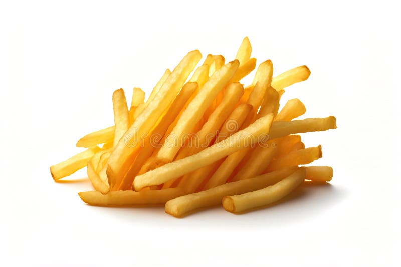 Deepfried Potatoes Isolated on White Background Stock Illustration