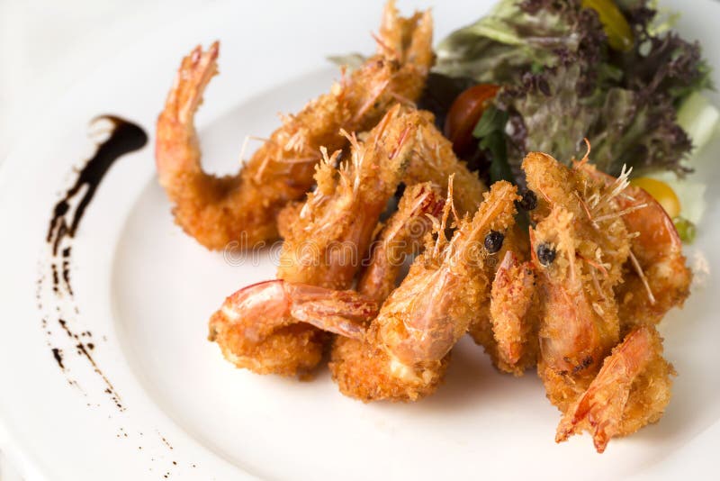 Deep Fried Prawns royalty free stock photos