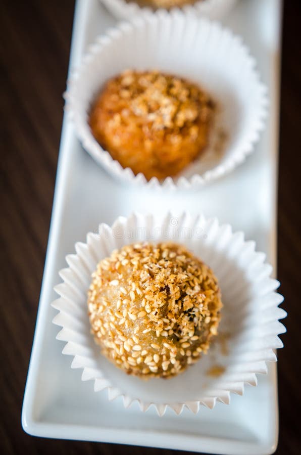 Deep Fried Rice Balls Chinese Dessert Stock Photo Image of sesame