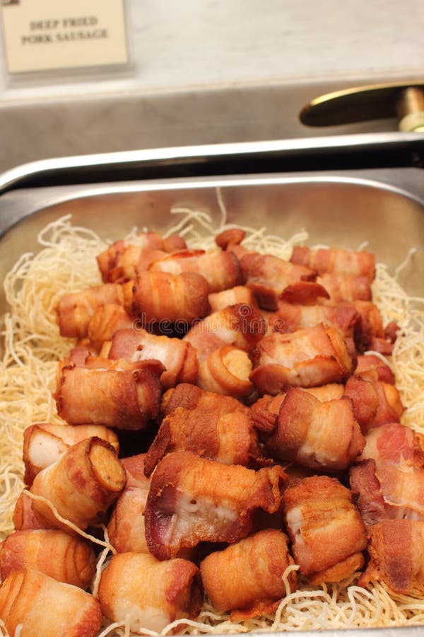 Deep Fried Sausages Rolled Bacon Stock Photos Free & RoyaltyFree