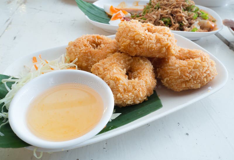 Deep Fried Shrimp Cakes with Plum Sauce. Stock Image Image of chinese, traditional 82357137