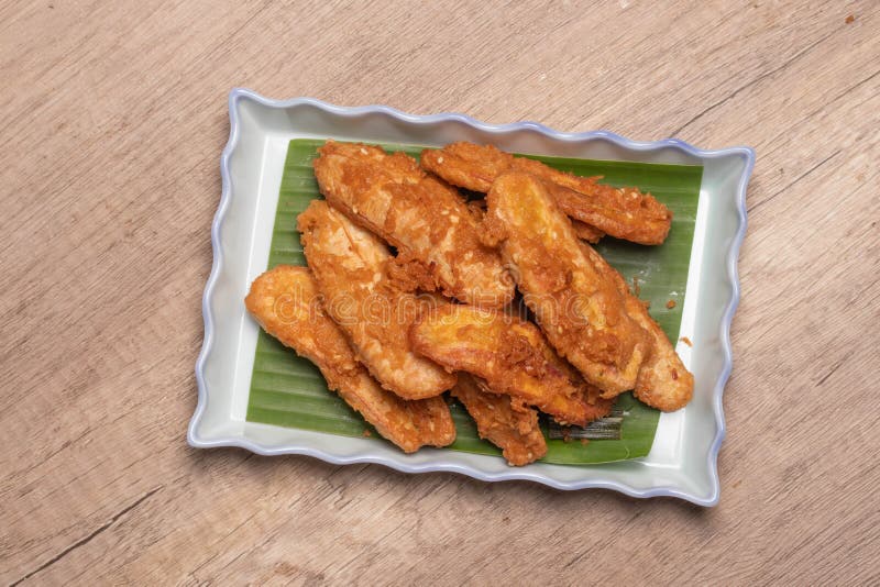 Deepfried Sliced Banana Crispy Thai Dessert Stock Photo Image of