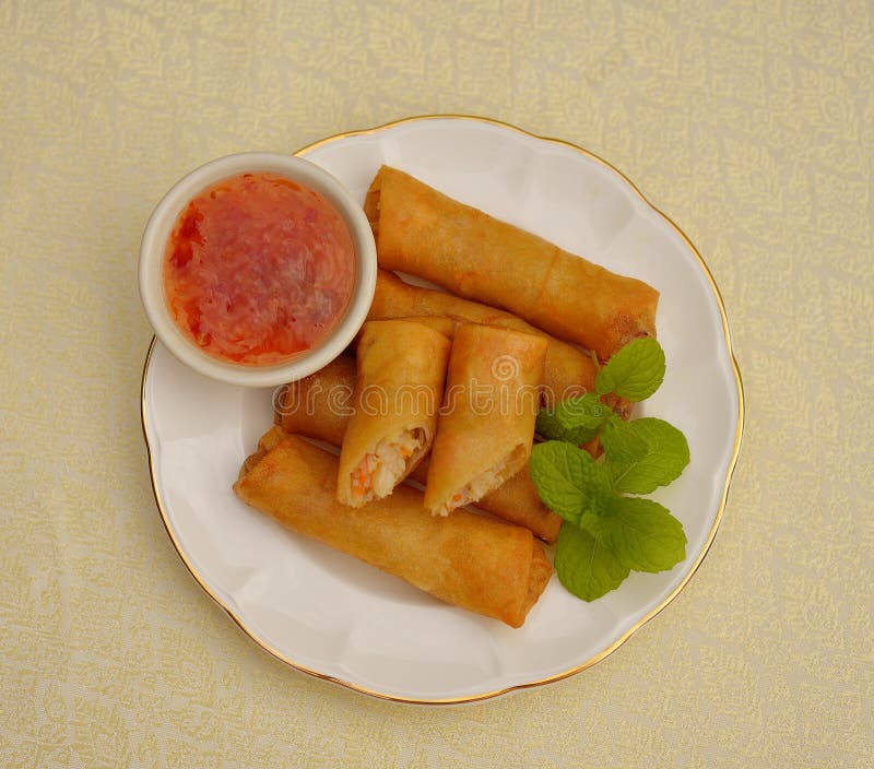 Deep fried spring rolls stock image. Image of eggroll 83027681