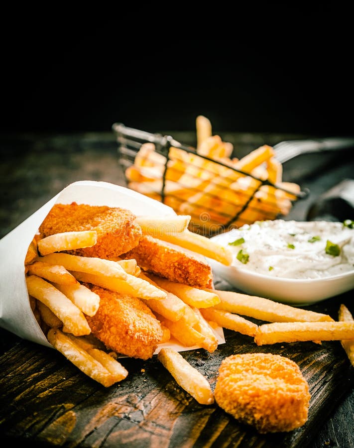 Deep Fried Takeaway Fish and Chips Stock Image - Image of golden, diner ...