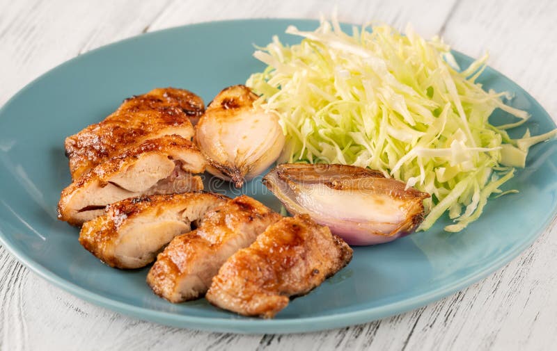 Deep Fried Teriyaki Chicken Stock Photo Image of cabbage, meat 275845930