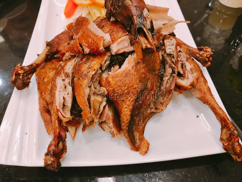 Deep fried whole duck. stock image. Image of blur, dish 121995269