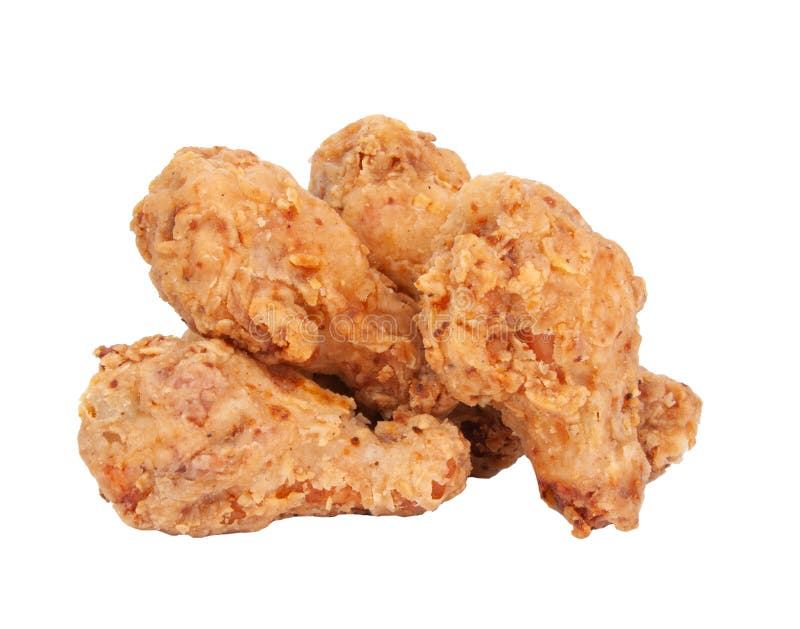 Deep Fried Wings Snacks Fastfood Isolated on the White Stock Image