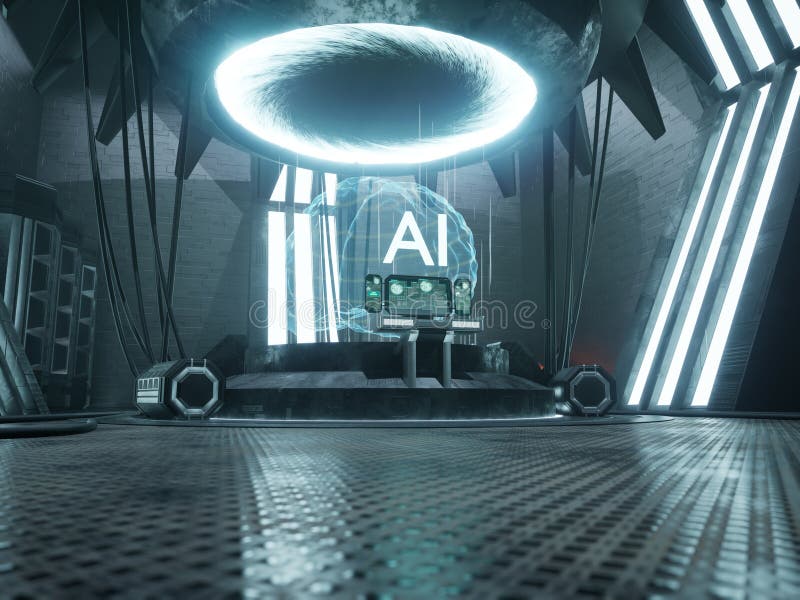 Deep learning AI concept stock illustration