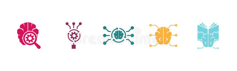 Deep learning, algorithm, neural network stock illustration