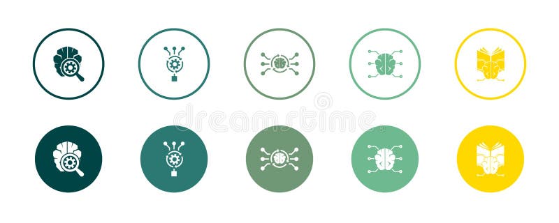 Deep learning, algorithm, neural network vector illustration