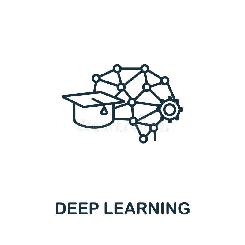 Deep Learning icon from artificial intelligence collection. Simple line Deep Learning icon for templates, web design and stock illustration